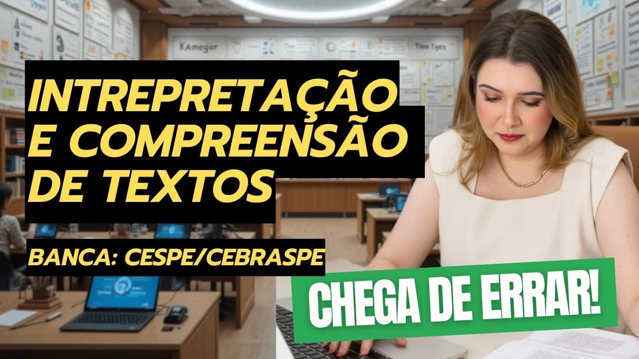 Thumbnail: INTERPRETAÇÃO E COMPREENSÃO DE TEXTOS: RESOLVENDO PASSO A PASSO - Professora Pamba