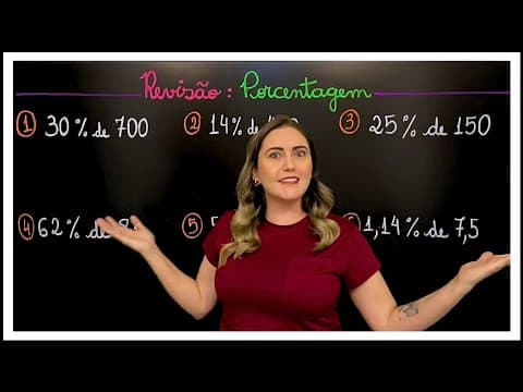 Thumbnail da aula: PORCENTAGEM! APRENDA EM UMA ÚNICA AULA COMO CALCULAR QUALQUER PORCENTAGEM!! EXPLICAÇÃO DETALHADA!