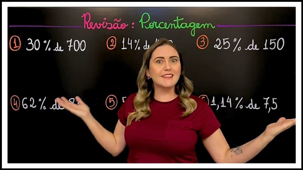 Thumbnail: PORCENTAGEM! APRENDA EM UMA ÚNICA AULA COMO CALCULAR QUALQUER PORCENTAGEM!! EXPLICAÇÃO DETALHADA!
