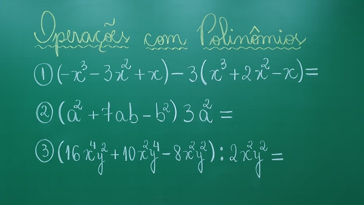 Thumbnail: POLINÔMIOS - OPERAÇÕES COM POLINÔMIOS - Professora Angela Matemática