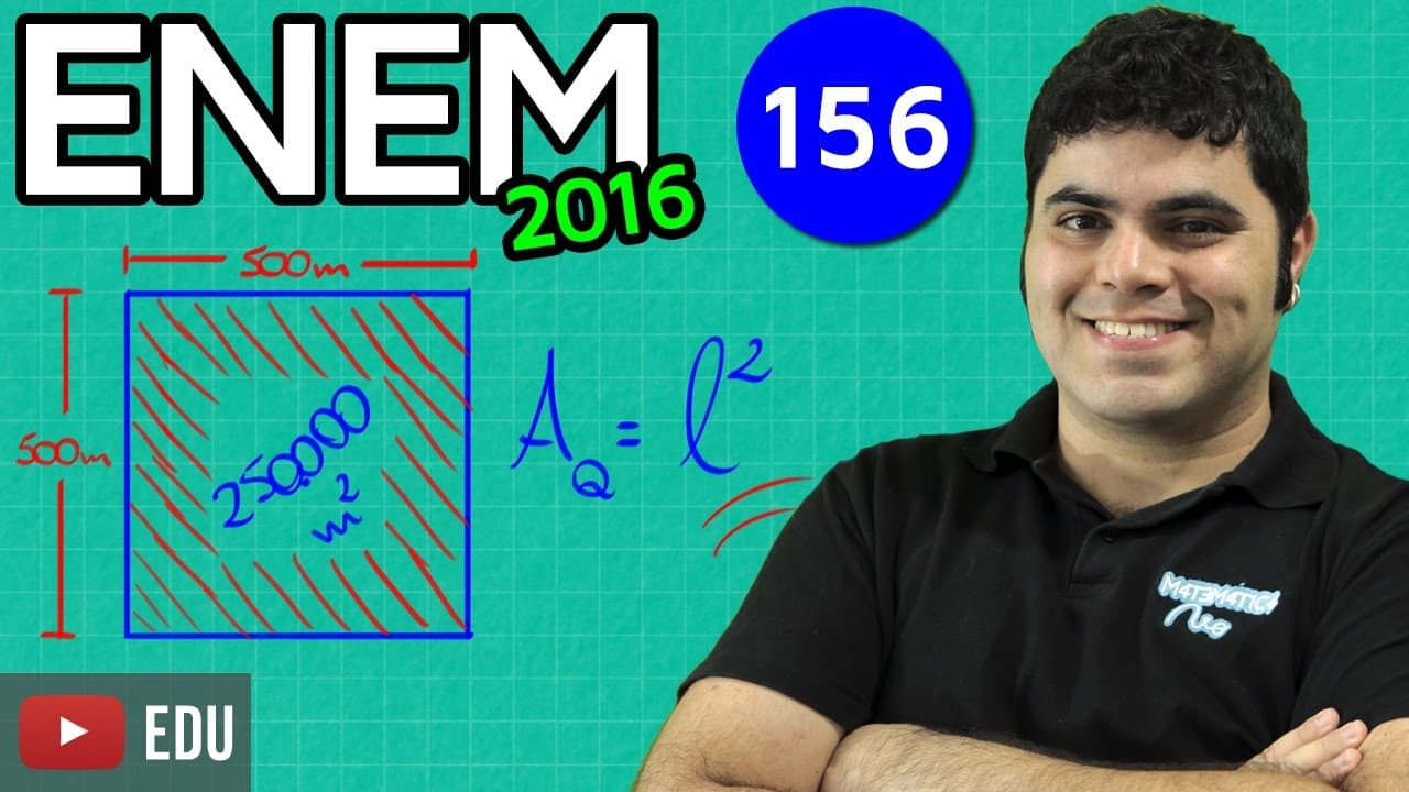 Thumbnail: ENEM 2016 Matemática #21 - Área do Quadrado e Número de Policiais