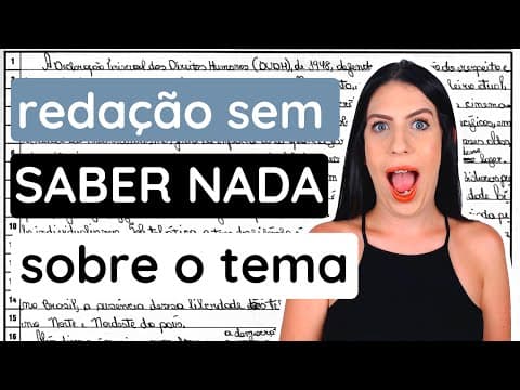 Thumbnail da aula: Como fazer uma redação sem saber nada sobre o tema no Enem