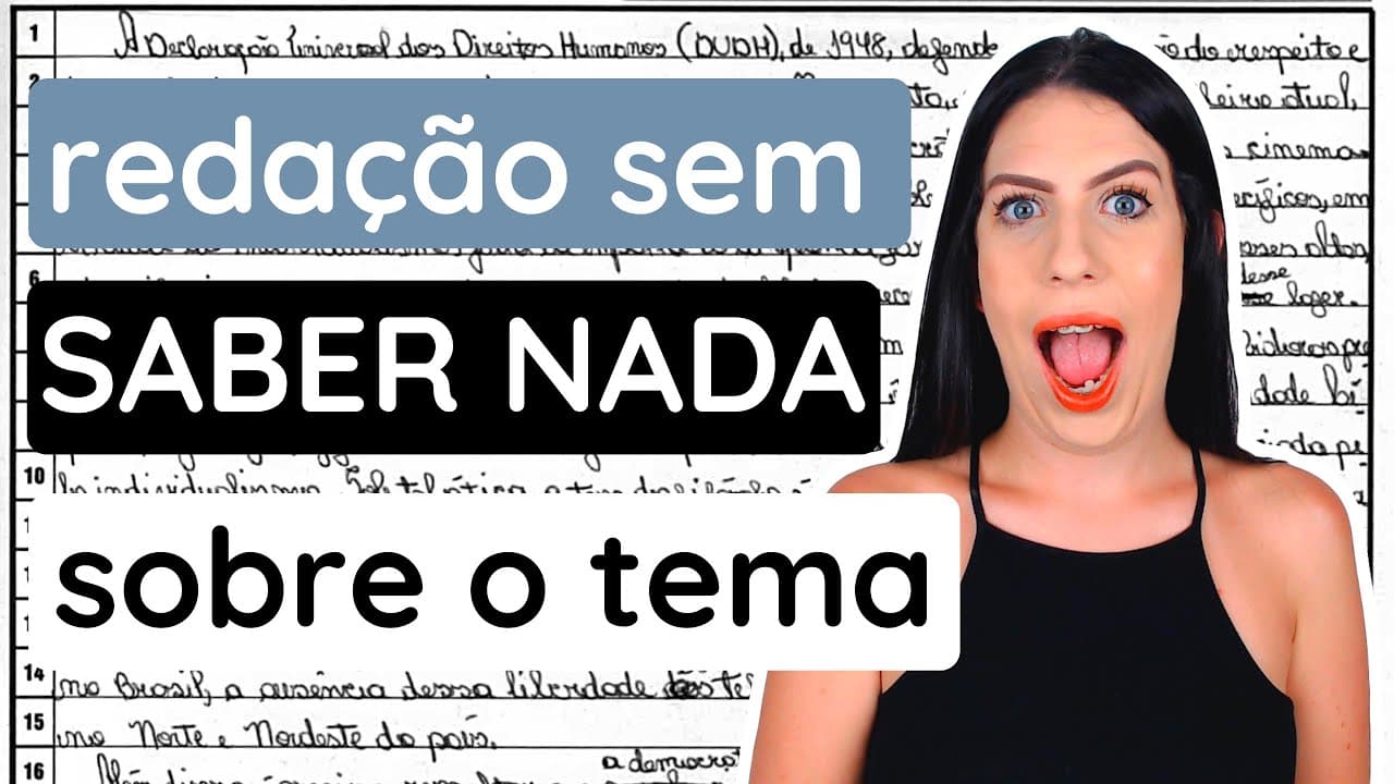 Thumbnail: Como fazer uma redação sem saber nada sobre o tema no Enem
