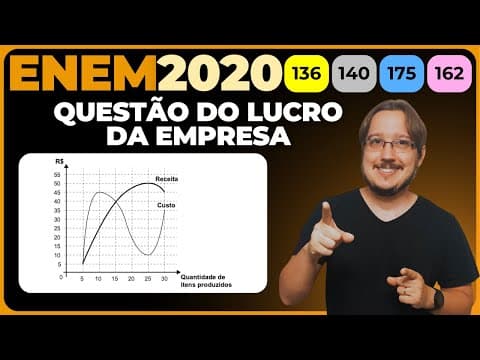 Thumbnail da aula: ENEM 2020 || Análise de Gráfico || Um administrador resolve estudar o lucro de sua empresa e, para