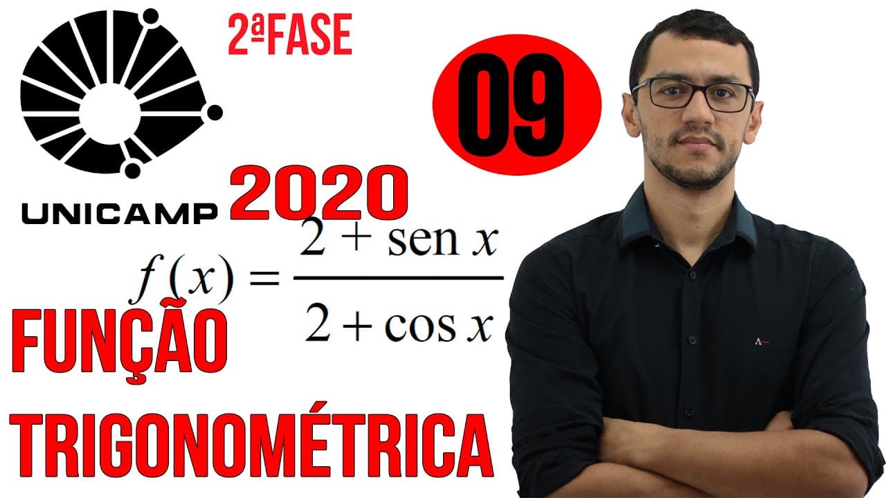 Thumbnail: UNICAMP 2020 | Questão 9 | Segunda Fase Matemática | Função Trigonométrica