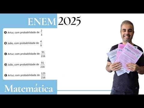 Thumbnail da aula: ENEM 2025 - Três dados cúbicos, com faces numeradas de 1 a 6 foram utilizados em um jogo.