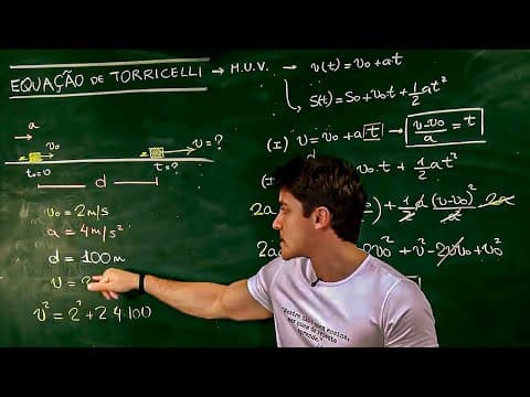 Thumbnail da aula: De onde vem a Equação de Torricelli? (Demonstração da Fórmula de Torricelli)