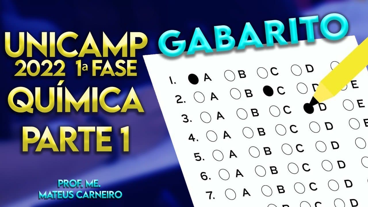 Thumbnail: UNICAMP 2022 Primeira Fase- Prova de Química Parte 1/2