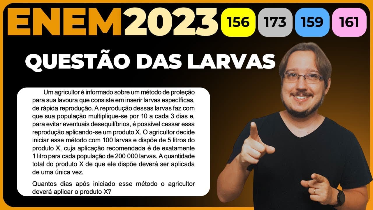 Thumbnail: ENEM 2023 || Sequência || Um agricultor é informado sobre um método de proteção para sua lavoura que