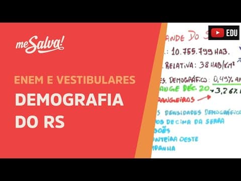 Thumbnail da aula: Demografia do RS - Geografia UFRGS - Me Salva!