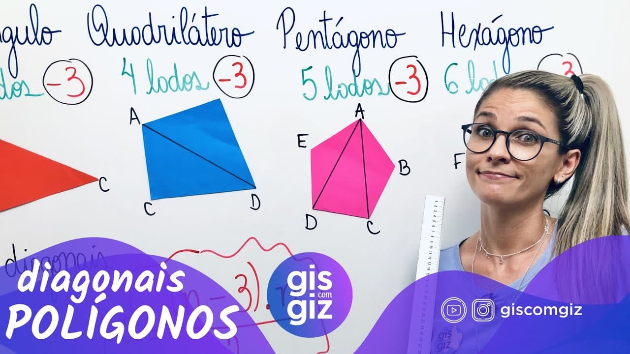 Thumbnail: DIAGONAIS DE UM POLÍGONO | GEOMETRIA  \Prof. Gis/ #07