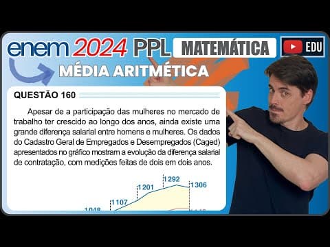 Thumbnail da aula: [ENEM 2024 PPL] 160 📘 MÉDIA ARITMÉTICA Apesar de a participação das mulheres no mercado de trabalho