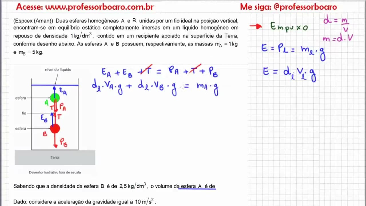 Thumbnail: EXERCÍCIOS PARA REVISÃO DE FÍSICA - Café com o Professor Boaro.