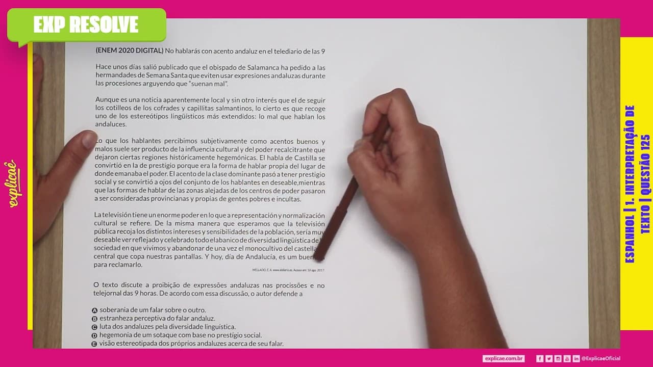 Thumbnail: NO HABLARÁS CON ACENTO ANDALUZ EN EL TELEDIARIO DE LAS 9 HACE UNOS (...) |INTERPRETAÇÃO DE TEXTO