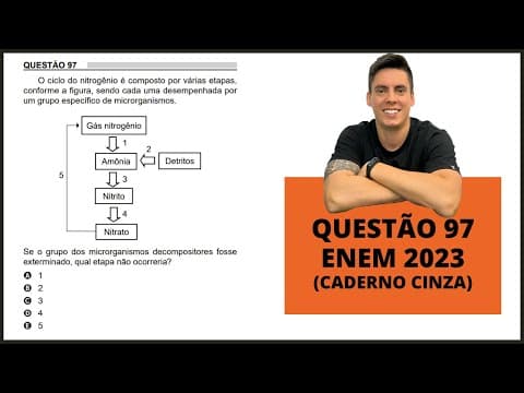 Thumbnail da aula: BIOLOGIA ENEM 2023! "O ciclo do nitrogênio é composto por várias..."