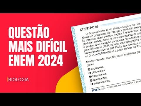 Thumbnail da aula: QUESTÃO DE BIOLOGIA MAIS DIFÍCIL DO ENEM 2024 | Proenem