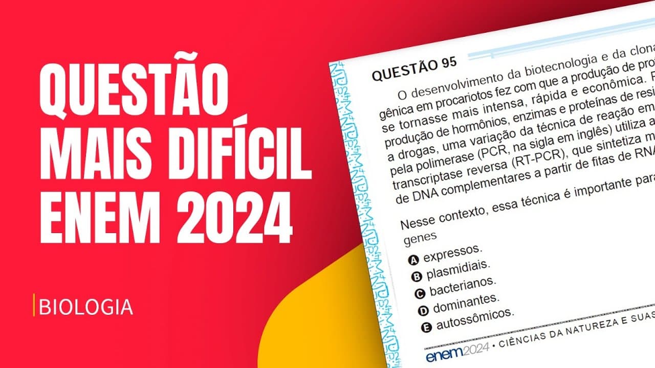 Thumbnail: QUESTÃO DE BIOLOGIA MAIS DIFÍCIL DO ENEM 2024 | Proenem