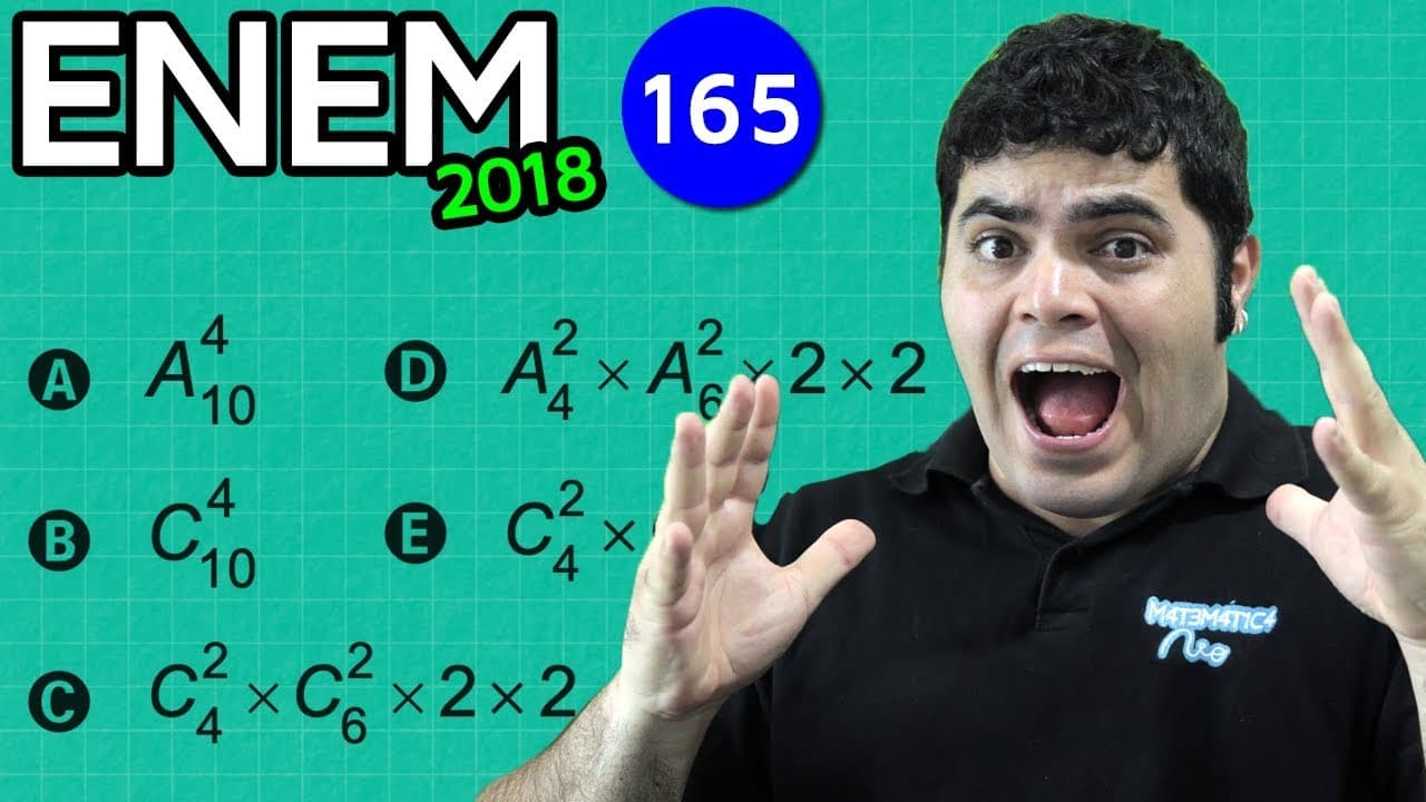 Thumbnail: 🔥 ENEM 2018 Matemática 165 👉🏻 Análise Combinatória, Arranjo e Combinação