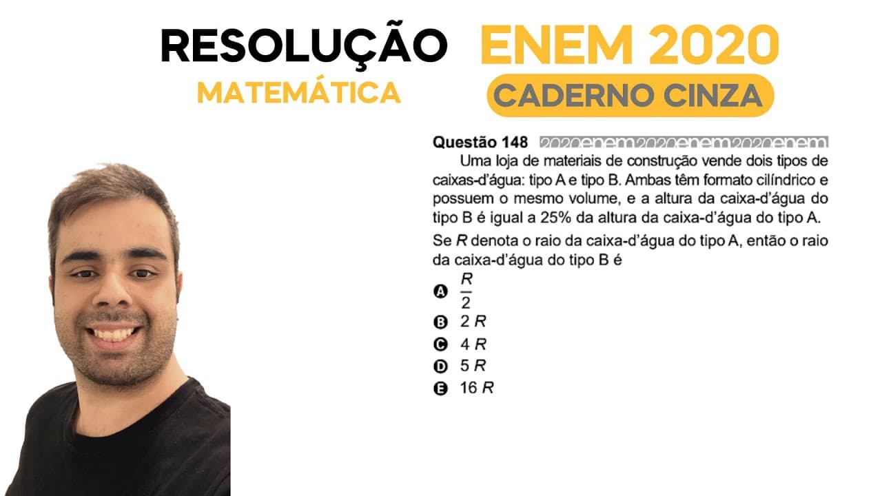 Thumbnail: ENEM 2020 \ MATEMÁTICA - Questão 148, CADERNO CINZA – Uma loja de materiais de construção vende