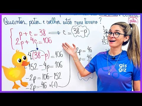 Thumbnail da aula: SISTEMA DE EQUAÇÕES DO 1º GRAU - EXERCÍCIOS