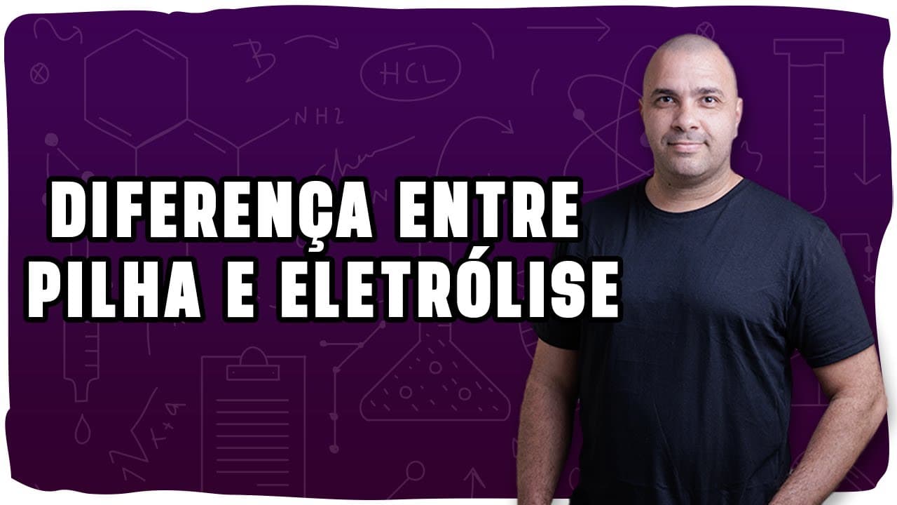 Thumbnail: ⚡ PILHA x ELETRÓLISE: Entenda de vez a diferença com lógica e exemplos!