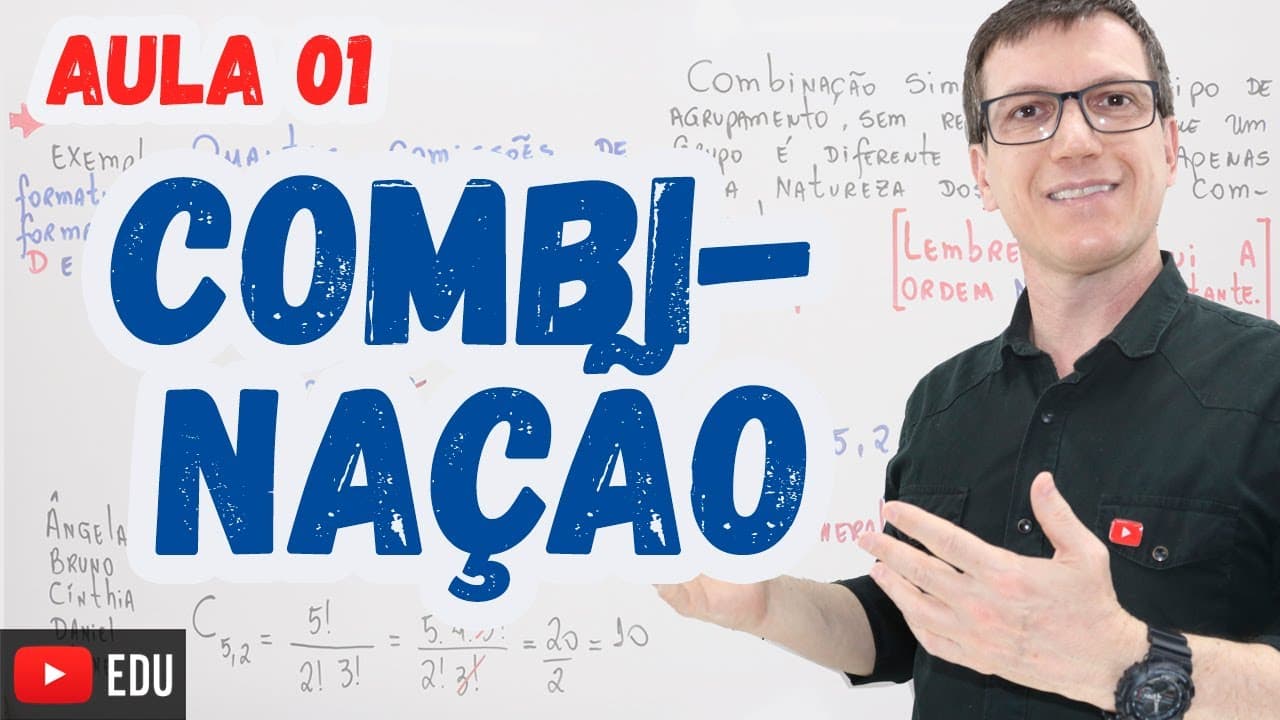 Thumbnail: COMBINAÇÃO | ANÁLISE COMBINATÓRIA | Professor Boaro | AULA 1
