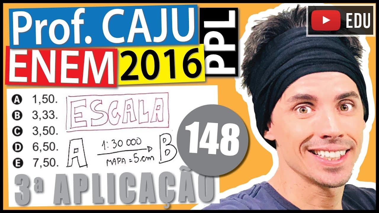 Thumbnail: [ENEM 2016 PPL] 148 📓 ESCALA Em um mapa cartográfico, cuja escala é 1 : 30 000, as cidades