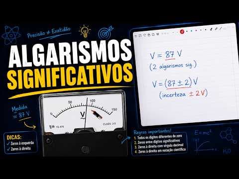 Thumbnail da aula: FÍSICA 1 - AULA 1.4 - ALGARIMOS SIGNIFICATIVOS E INCERTEZAS NA MEDIÇÃO