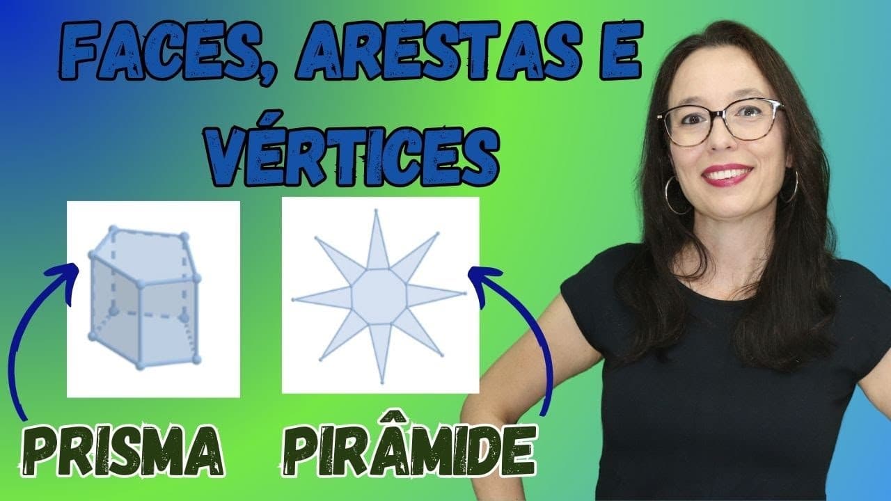 Thumbnail: FACES, ARESTAS e VÉRTICES de PRISMAS e PIRÂMIDES - Professora Angela Matemática