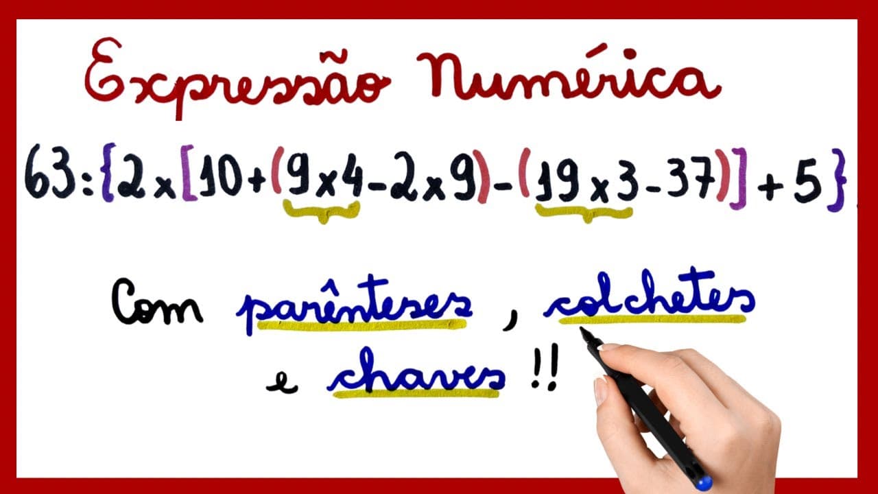 Thumbnail: EXPRESSÃO NUMÉRICA   - Parênteses, colchete e chave.