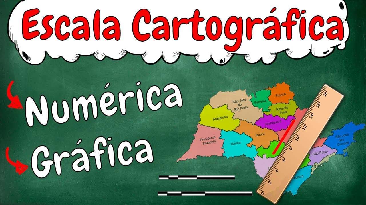 Thumbnail: Escala Cartográfia - Gráfica, Numérica e distâncias (Cartografia Resumo)