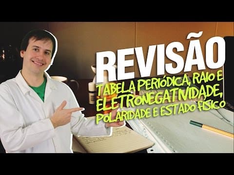 Thumbnail da aula: Tabela Periódica, Raio e Eletronegatividade, Polaridade e Estado Físico - Revisão