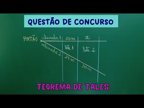Thumbnail da aula: QUESTÃO DE CONCURSO - TEOREMA DE TALES - Professora Angela Matemática