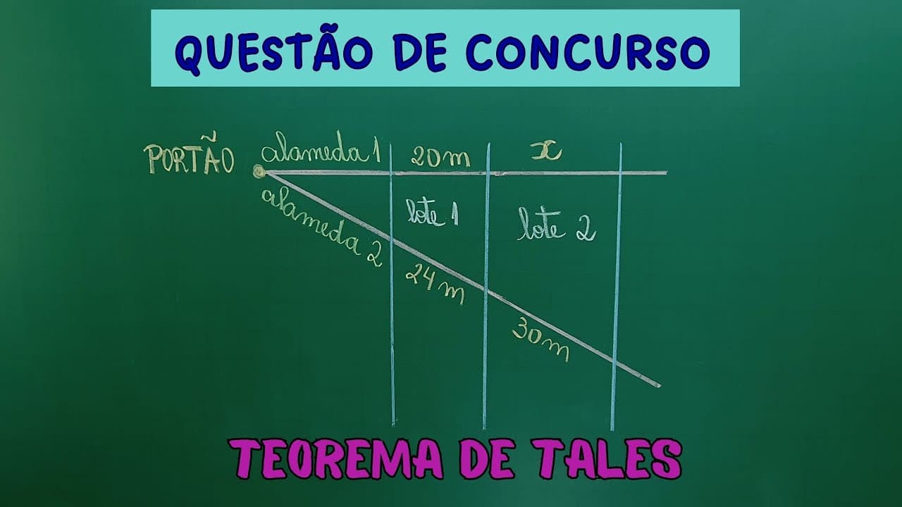 Thumbnail: QUESTÃO DE CONCURSO - TEOREMA DE TALES - Professora Angela Matemática
