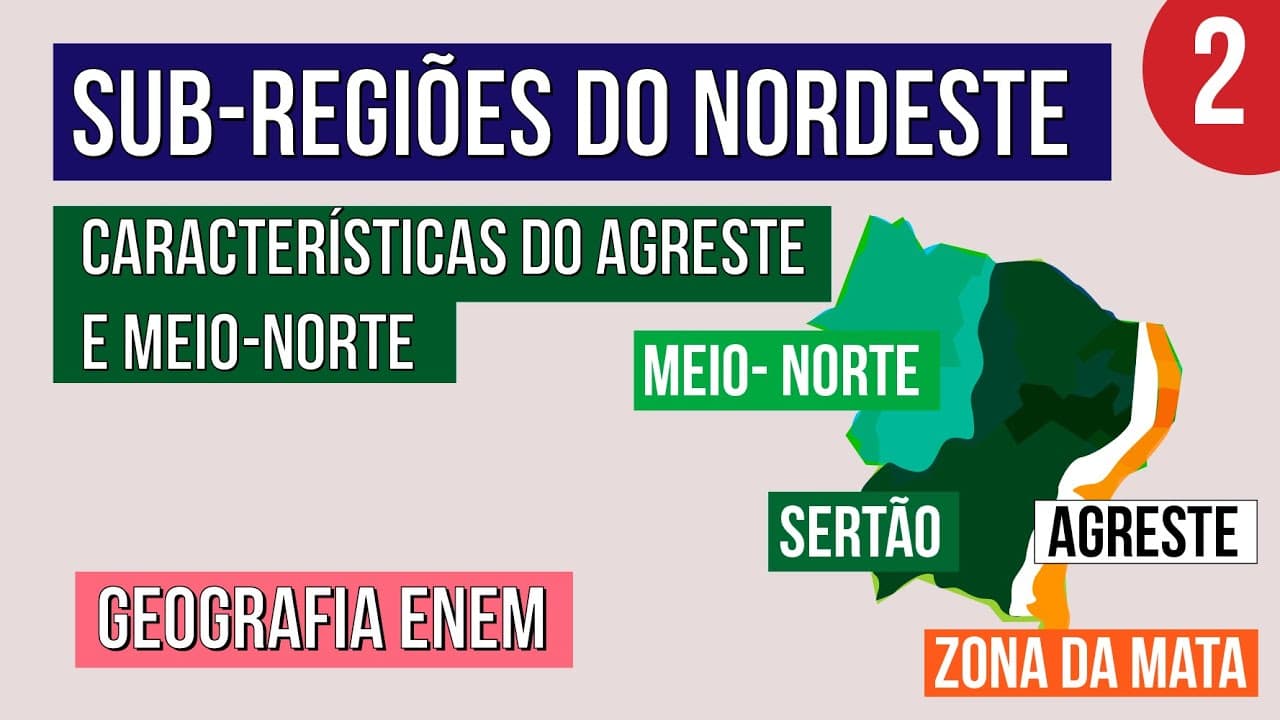 Thumbnail: SUB-REGIÕES DO NORDESTE: características do agreste e meio-norte | Geografia para o Enem | Carrieri