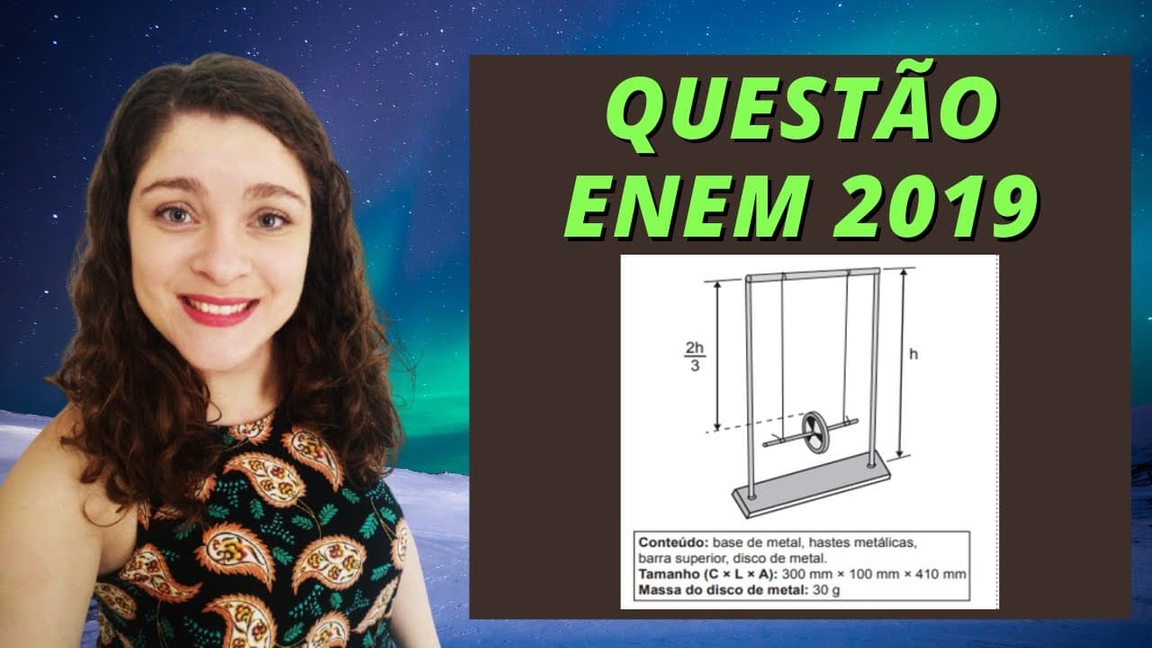Thumbnail: Questão de dinâmica Enem 2019 | " Numa feira de ciências, um estudante ...