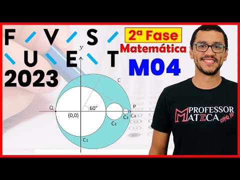 Thumbnail da aula: Circunferências Tangentes | FUVEST 2023 | Questão M04 | Resolução Segunda Fase Matemática