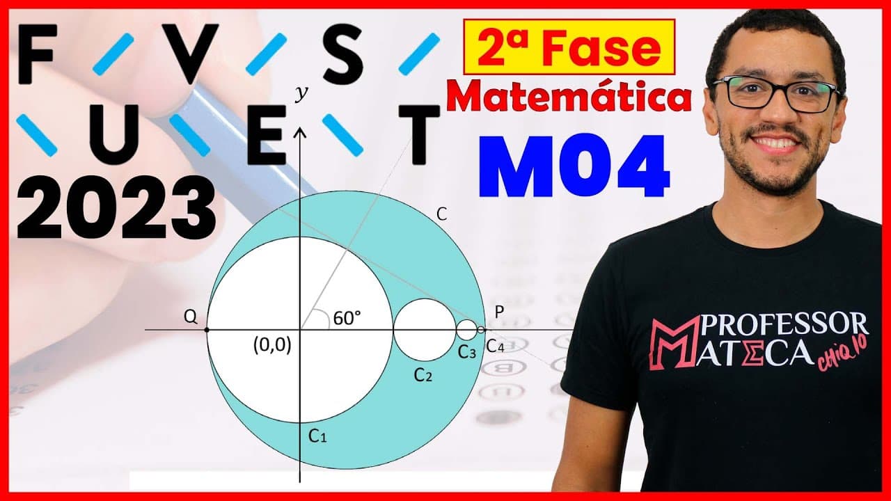 Thumbnail: Circunferências Tangentes | FUVEST 2023 | Questão M04 | Resolução Segunda Fase Matemática