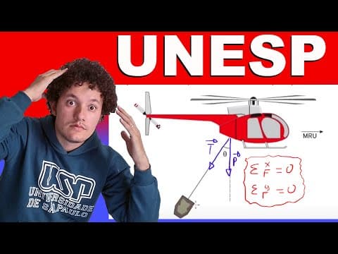 Thumbnail da aula: UNESP - Física - Em uma operação de resgate, um helicóptero sobrevoa (...)