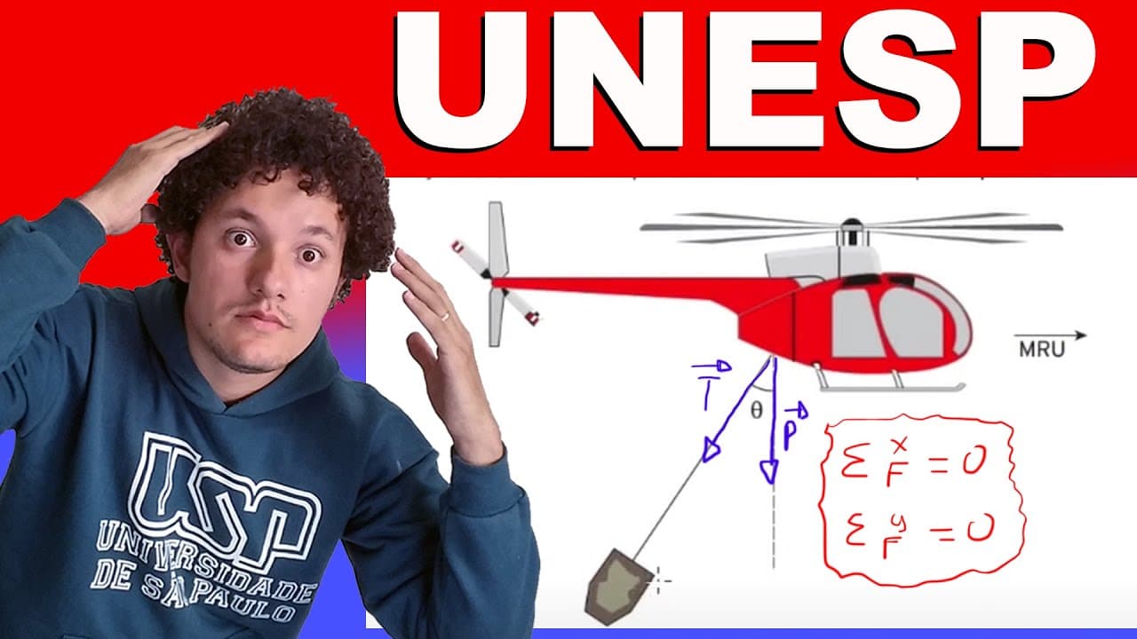 Thumbnail: UNESP - Física - Em uma operação de resgate, um helicóptero sobrevoa (...)