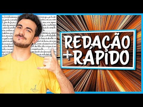 Thumbnail da aula: COMO ESCREVER REDAÇÃO DO ENEM MAIS RÁPIDO: Técnicas para GANHAR TEMPO