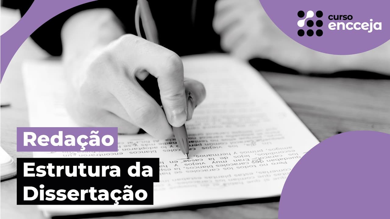 Thumbnail: ESTRUTURA DA DISSERTAÇÃO | AULA DE REDAÇÃO PARA O ENCCEJA
