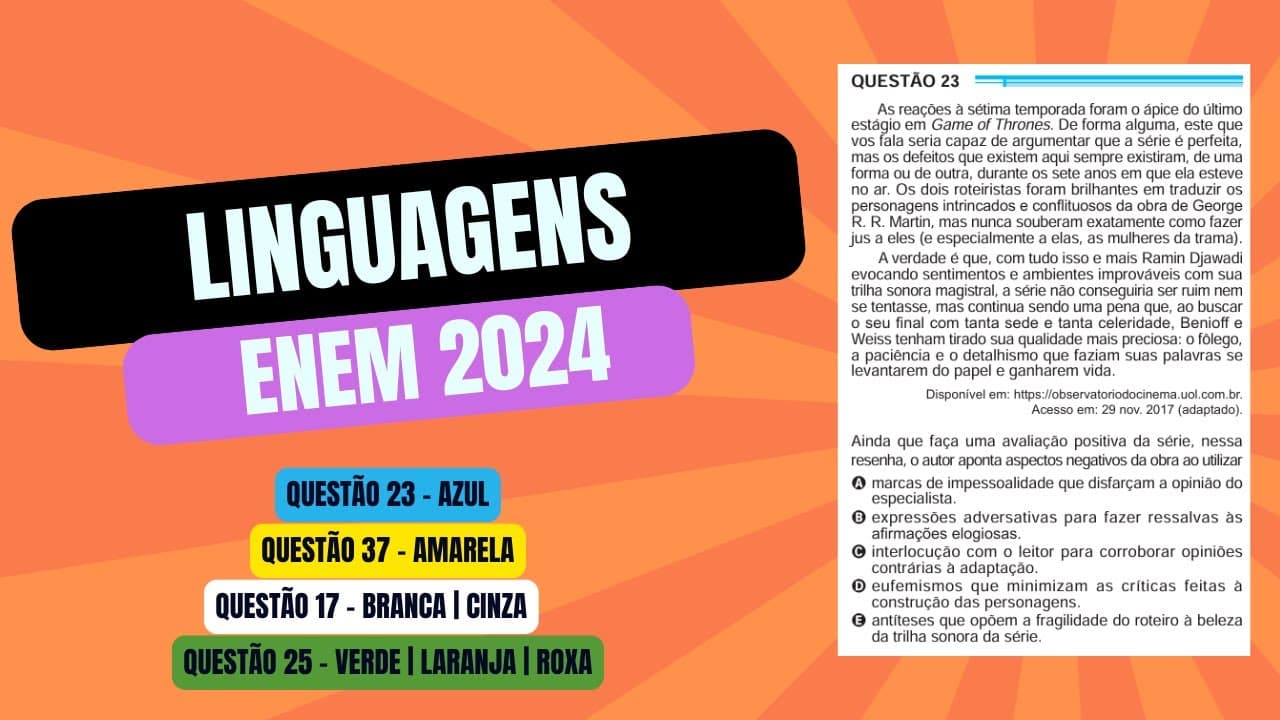 Thumbnail: Resolução questão 23 (PROVA AZUL) | Linguagens ENEM 2024