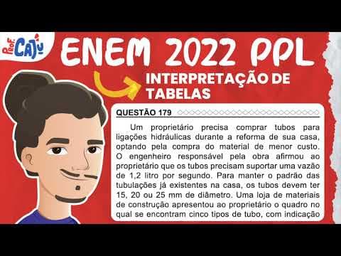 Thumbnail da aula: [ENEM 2022 PPL] 179 📘 INTERPRETAÇÃO DE TABELAS Um proprietário precisa comprar tubos para ligações