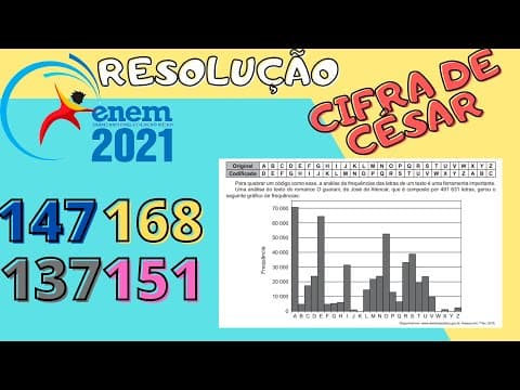 Thumbnail da aula: Enem 2021 147 (Azul) Cifra de César - A cifra de César é um exemplo de um método de codificação
