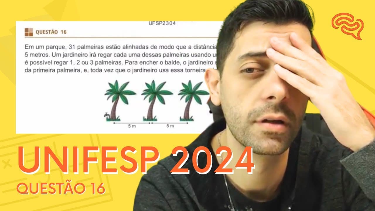 Thumbnail: UNIFESP 2024 - Reaplicação - Q16 - Em um parque, 31 plameiras estão alinhadas de modo que
