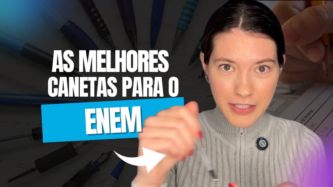 Thumbnail: As CANETAS que eu levaria para o ENEM