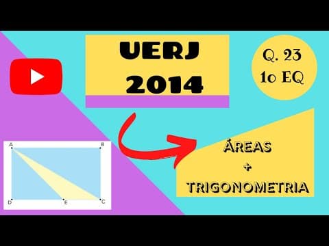 Thumbnail da aula: UERJ 2014 QUESTÃO 23 1o EQ - Trigonometria no Triângulo Retângulo Áreas Esquadros