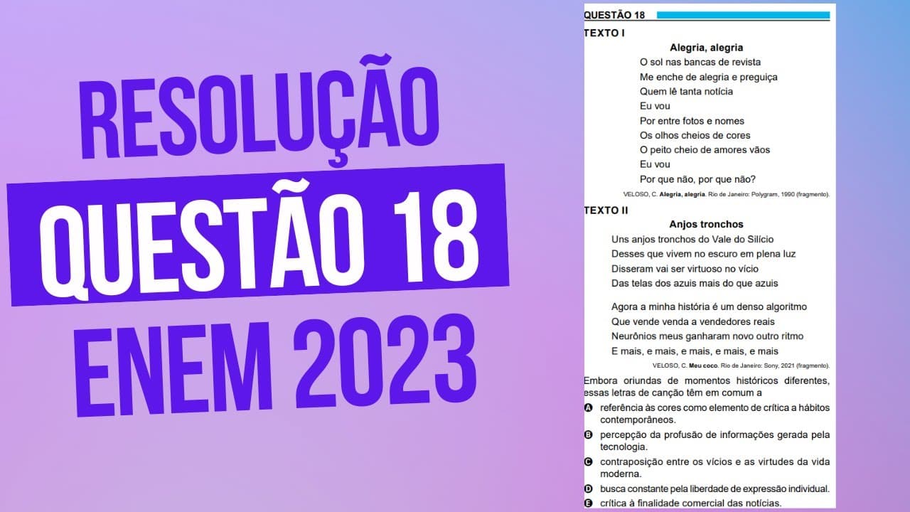 Thumbnail: Resolução questão 18 (PROVA AZUL) | Linguagens ENEM 2023