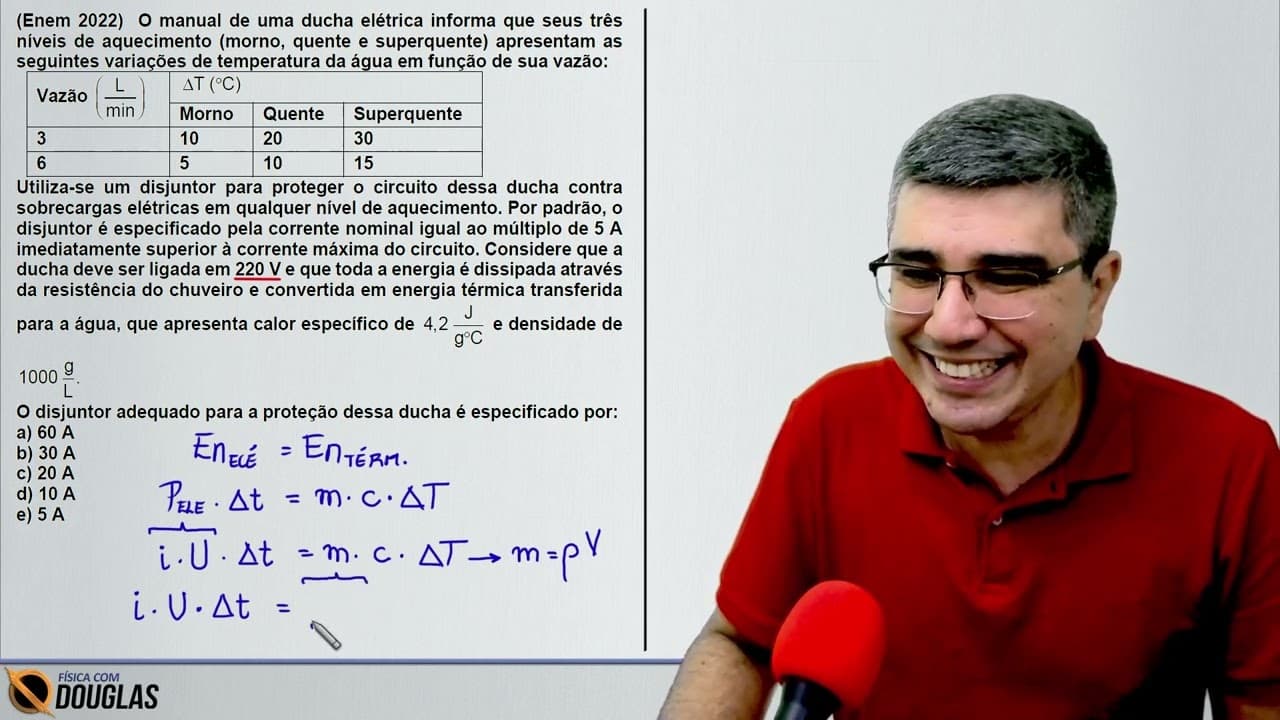 Thumbnail: ENEM 2022 O manual de uma ducha elétrica informa que seus três níveis | CURSO DE FÍSICA ONLINE